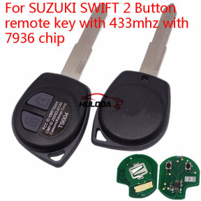 For Suzuki SWIFT 2 Button remote key with 433mhz with 7936 chip