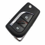 For Toyota 2 button flip remote key shell  with TOY43 blade
