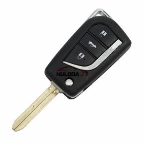 For Toyota 3 button flip remote key shell  with TOY43 blade
