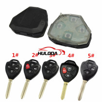 For Toyota 4 button remote key with 434MHZ use for Camry,RAV4,Corolla,Highland and vios key shell ,blade is TOY43 and TOY47,you can choose