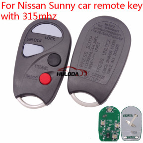For Nissan Sunny car remote  key with 315mhz