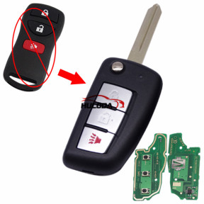 For Nissan 3 button  remote key with 315mhz  electronic wave modle FCCID is KBRASTU15