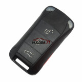 For Porshe Cayenne 3+1 button flip remote  key blank with with red panic