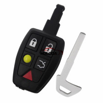 For Volvo 5 button remote key shell with key blade