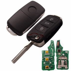 For VW MQB 3 button flip remote key with AES48 chip-434mhz ASK model