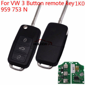 For For VW remote key with 3 button used for passat bora and laFor VWida .etc 1KO959753N