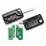For Peugeot 2 Button Flip  Remote Key with 46 chip PCF7961 FSK model  with VA2 and HU83 blade , please choose the key shell