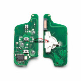 For Peugeot 3 Button Flip Remote Key 434mhz (battery on PCB) with 46 PCF7941 chip FSK model  with VA2 and HU83 blade, trunk  button , please choose the key shell