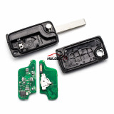 For Peugeot 2 Button Flip  Remote Key with 46 chip PCF7961 FSK model  with VA2 and HU83 blade , please choose the key shell