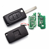 For Peugeot 3 Button Flip  Remote Key with 46 chip PCF7961chip FSK model  with VA2 and HU83 blade, trunk  button , please choose the key shell