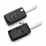 For Peugeot 3 Button Flip  Remote Key with 46 chip PCF7961chip FSK model  with VA2 and HU83 blade, trunk  button , please choose the key shell
