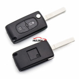 For Peugeot 3 Button Flip  Remote Key with 46 chip PCF7961chip FSK model  with VA2 and HU83 blade, light button , please choose the key shell