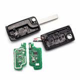 For Peugeot 3 Button Flip  Remote Key with 46 chip PCF7961chip ASK model  with VA2 and HU83 blade,  light button , please choose the key shell