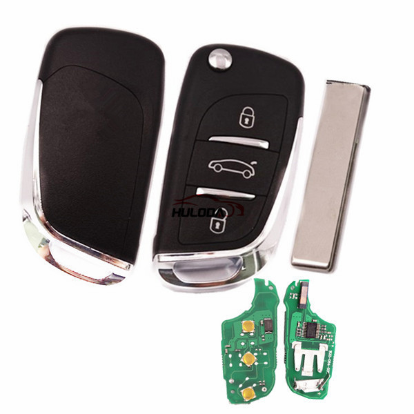 For Peugeot 3 button remote key with 434mhz FSK model  with PCF7941 chip with logo