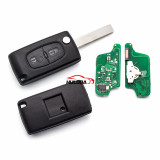 For Peugeot 2 Button Flip  Remote Key with 433mhz  (battery on PCB) with ASK model  with 46 PCF7941chip with VA2 and HU83 blade , please choose the key shell