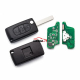 For Citroen 3 Button Flip  Remote Key with 46 chip PCF7941chip ASK model  with VA2 and HU83 blade, trunk button , please choose the key shell
