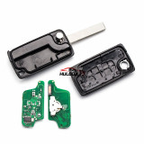 For Peugeot 2 Button Flip  Remote Key with 433mhz  (battery on PCB) with ASK model  with 46 PCF7941chip with VA2 and HU83 blade , please choose the key shell