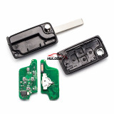 For Citroen 4Button Flip  Remote Key 433mhz  (battery on PCB) with 46 chip FSK model with VA2 and HU83 blade , please choose the key shell