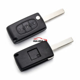 For Citroen 3 Button Flip  Remote Key with 46 chip PCF7961chip FSK model  with VA2 and HU83 blade, trunk button , please choose the key shel