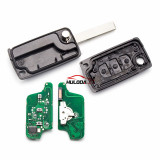 For Citroen 3 Button Flip Remote Key 434mhz (battery on PCB) with 46 PCF7941 chip FSK model  with VA2 and HU83 blade, trunk button , please choose the key shell