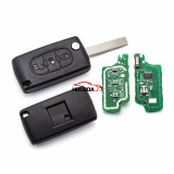 For Citroen 3 Button Flip  Remote Key with 46 chip PCF7961chip FSK model  with VA2 and HU83 blade, light button , please choose the key shell