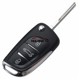 For Original Peugeot 3 button modified flip remote key blank with HU83 407 Blade- 3Button -Trunk- With battery place used for model New DS remote control (No Logo)