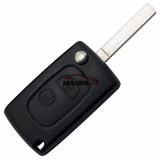 For Peugeot 2 button modified flip remote key blank with VA2T Blade