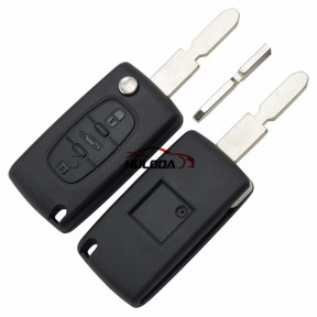 For Peugeot 307 blade 3 button flip remote key blank with light button ( VA2 Blade - 3Button -  Light - With battery place )