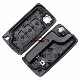 For Peugeot 407 blade 3 button flip remote key blank with trunk button ( HU83 Blade - Trunk - With battery place )
