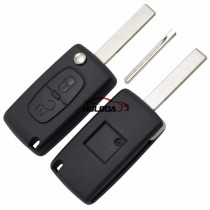 For Peugeot 407 blade 2 buttons flip remote key blank ( HU83 Blade-2Button-With battery place )