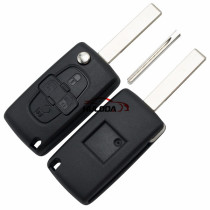 For Peugeot 4 button remote key blank with 407 blade  ( HU83 Blade -4 Button- With battery place )