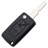 For Peugeot 406 button 3 button flip remote key blank with trunk button ( NE78 Blade - Trunk - No battery place )