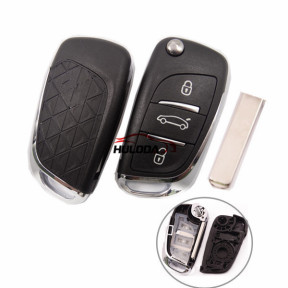 For Citroen DS  3 button flip remote key blank with VA2 307 blade