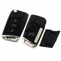 For VW 3 button flip remote key blank with HU162T blade