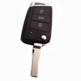 For VW MQB platform 3 button flip remote key  blank with HU66 blade