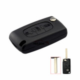 For Fiat 3 buton flip remote key blank with battery place with VA2 blade