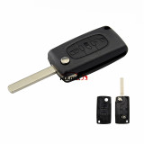 For Fiat 3 buton flip remote key blank with battery place with VA2 blade