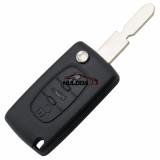 For Peugeot 406 button 3 button flip remote key blank with trunk button ( NE78 Blade - Trunk - No battery place)  (No Logo)