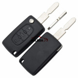 For Peugeot 406 button 3 button flip remote key blank with trunk button ( NE78 Blade - Trunk - With battery place) (No Logo)
