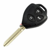 For Toyota Carola 3 button Remote key blank with TOY43-SH3 blade Without Logo