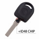 For VW Passat transponder key shell with ID48 chip  with logo