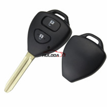 For Toyota Carola 2 button Remote key blank with TOY43-SH2 Without Logo