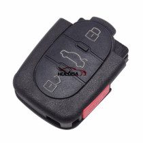 For Audi 3+1 button remote key shell with panic  (2032 battery  Big battery)