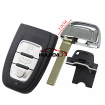 For Audi A4L and Q5 3 button Remote key Blank with emergency Key blade