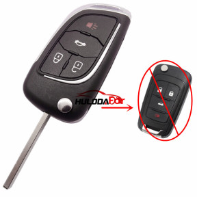 For Chevrolet 3+1 button modified folding remote control key shell with hu100 blade