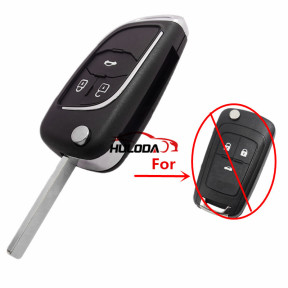 For Chevrolet 3 button modified folding remote control key shell with hu100 blade