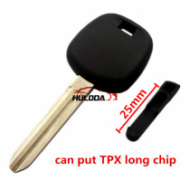 For Toyota transponder key blank with toy43 blade can put TPX long chip part (no Logo)
