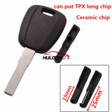 For Fiat transponder key blank -(can put TPX long chip and Ceramic chip) blank color is black ,with SIP22 blade
