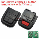 Chevrolet black 5 button remote key with 434mhz