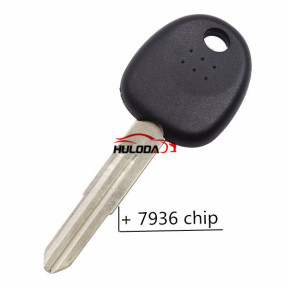 For Hyundai transponder key with right blade with 7936 chip